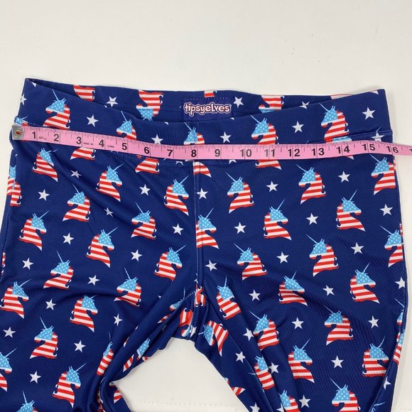 TIPSY ELVES | Patriotic United Unicorn Leggings USA Flag July 4th America - Picture 5 of 6